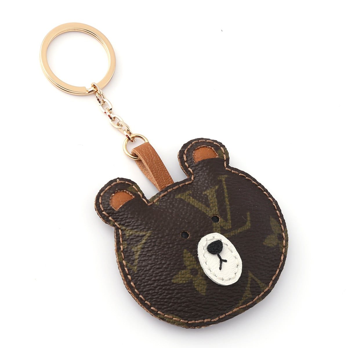 repurposed-lv-brown-bear-keychain-charm