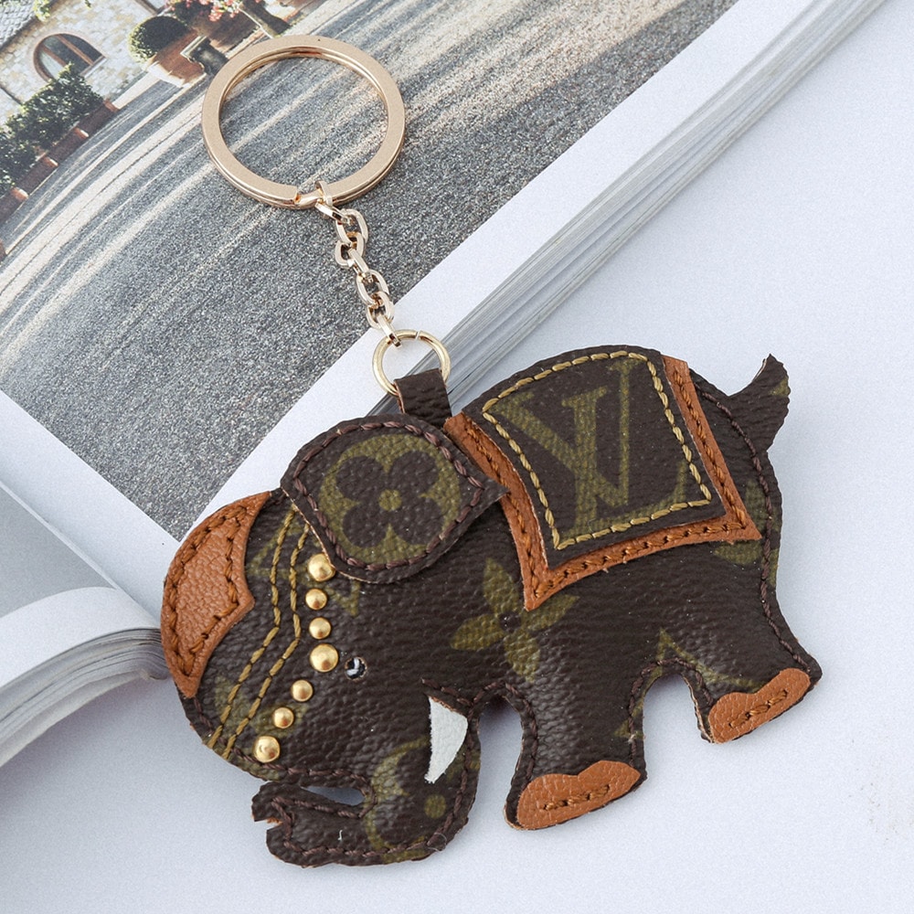 Upcycled Louis Vuitton Cute Schnauzer Keychain - LingSense