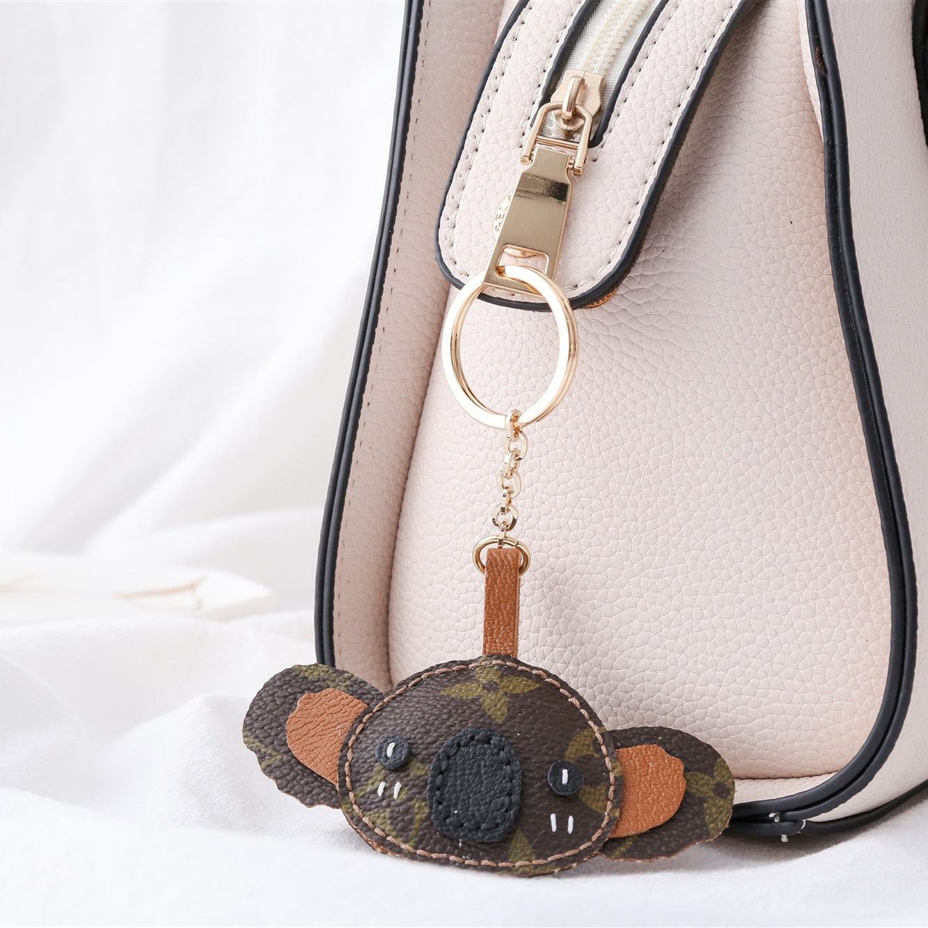 Upcycled Louis Vuitton Cute Sheep With Heart Keychain - LingSense
